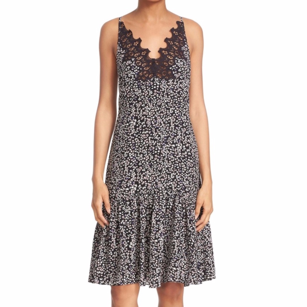 Rebecca Taylor Silk Pop Flower Slip Dress, Size 10 - Picture 2 of 7